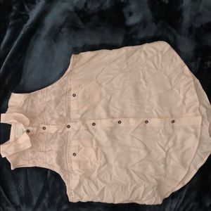 Nude button up collared tank.